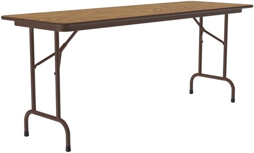 Correll 24" W x 96" D Melamine Top Folding Table in Medium Oak