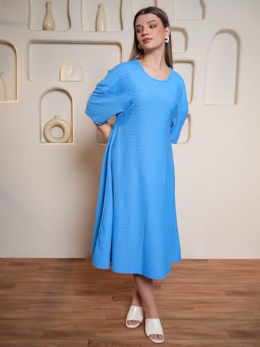 Image of PURVAJA Women's A-line Midi Length Dress (Yuvi-041-045)
