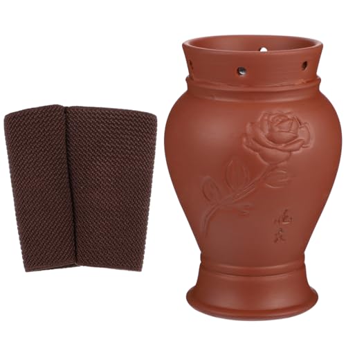 VALICLUD Handheld Moxibustion Pot Portable Moxa Burner with Cloth Cover Anti Ash Net and Air Holes Smokeless Moxibustion for Face Neck Abdomen Arms Legs