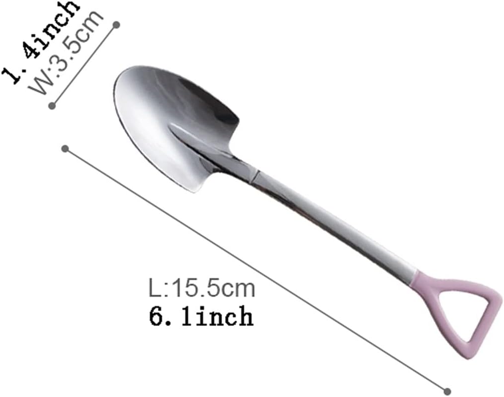Dinner spoon set Stainless Steel Flat Spoon Watermelon Spoon Pointed Shovel Spoon Dessert Spoon Shovel Creative Spoon Dinner Spoon/Soup Ladles (Color : Sharp spoon, Size : Matte)