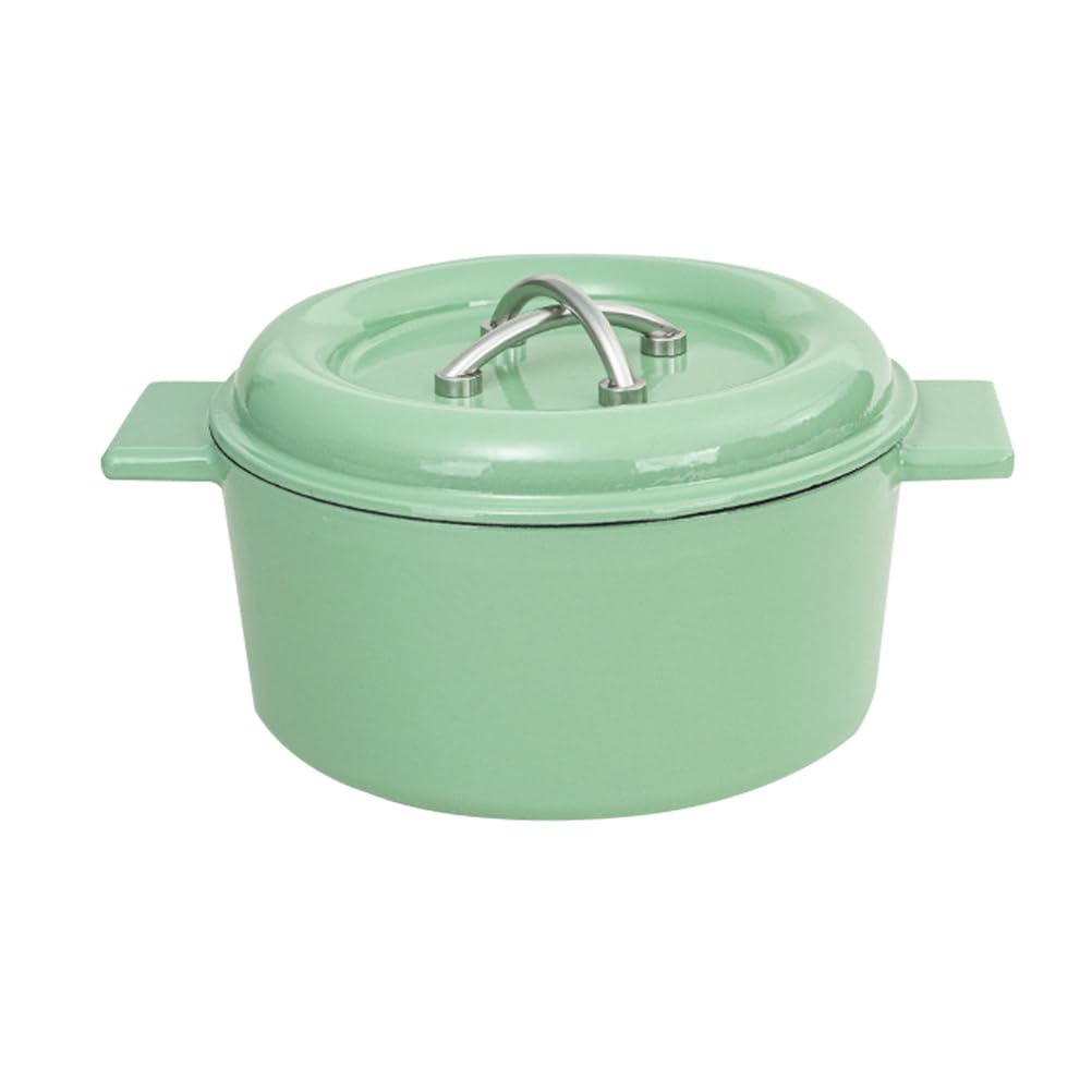 Olla de Hierro Fundido esmaltado - Horno holandés Multifuncional de 3 l para sopas, guisos, estofados y Cocina a Fuego Lento, Antiadherente, Compatible (22 cm, para 1-3 Personas),A