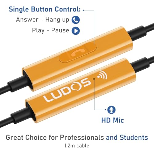 Image of LUDOS Clamor USB C Headphones for iPhone 17 16 15 Pro Max Plus Air iPad Pro, 5 Years Warranty, USB-C Earbuds for Samsung Galaxy S26 S25 S24 S23 Ultra S22 S21 FE S20 A55 A54 A53, USB Type C Earphones