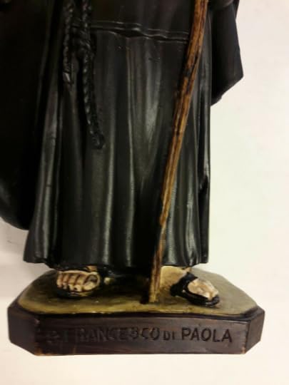 Generico ArteSacraCaravaggio Statua di San Francesco da Paola cm 28 (11,02 inches) in marmo resina decorata a mano di produzione artigianale italiana