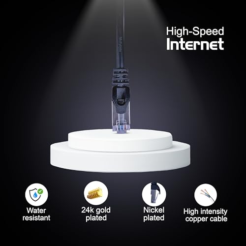 Image of MULTYBYTE 1M CAT-6A 23 AWG Shielded foiled twisted pair (SFTP) Patch Cable | Ethernet Cable High Speed- 10 Gigabit per Second Speed- Compatible with Routers, Computers, Laptops, TV, CCTV