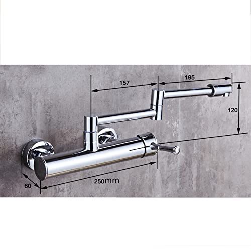 Robinet de cuisine pivotant eau chaude froide avec mitigeur mural laiton