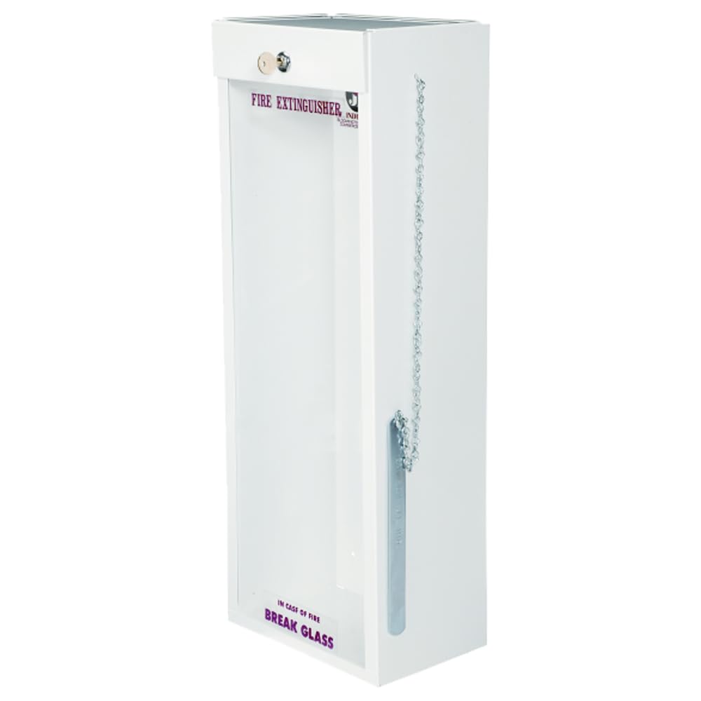 NationalFireSafetyEquipment LLC 2.5 Gallon Metal Water Fire Extinguisher Cabinet For Stainless Steal Water Pressure Fire Extinguishers, White