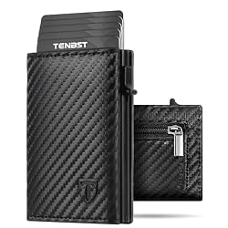TENBST Men's Slim Wallet with Coin Compartment, Card Case…