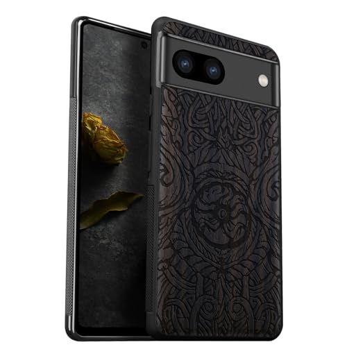 Étui pour Google Pixel 7a bois sombre Futhark une idée cadeau originale