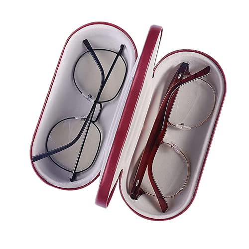 Étui à lunettes double rigide taille M rouge pour homme et femme