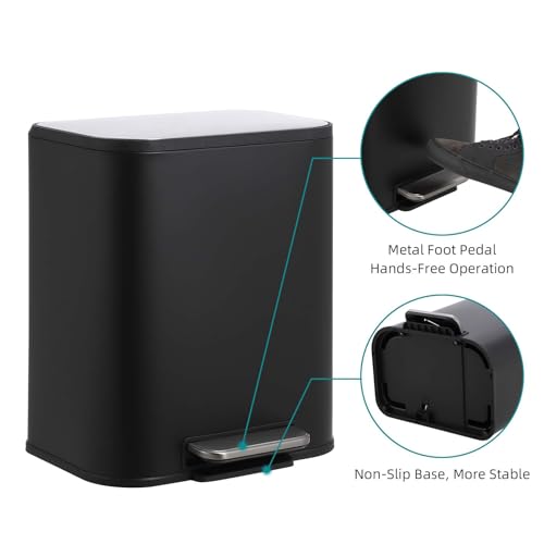 Caneca de basura de acero inoxidable 20L con tapa suave miniatura 5