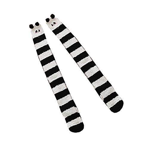 Cute Striped Fluffy Over Knee Socks Stockings Thigh High Long Socks Leg Warmers for Women Girls3