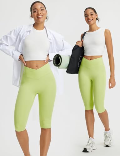 Image of baleaf Capri Leggings for Women Knee Length Yoga Workout Capirs Leggings with Pockets Tummy Control Stretch