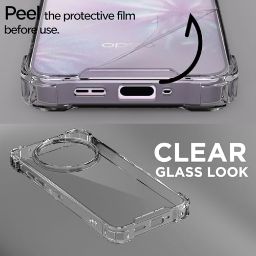 Image of Pikkme Back Cover for Oppo F31 Pro Plus 5G PC + TPU Clear Transparent Raised Edges Shockproof Protective Phone Bumper Case(Transparent)