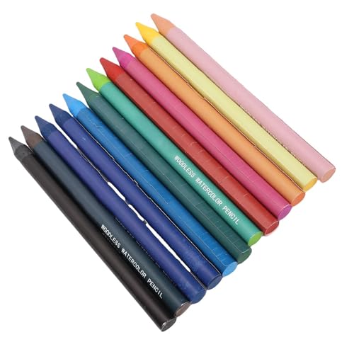TARSHYRY Paquete de 12 Lápices de Colores sin Madera, 12 Tonos Surtidos para Dibujar y Dibujar, Ideales para Artistas, Niños y Proyectos de Arte Escolar (Color estándar)