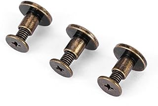 Hztyyier 20 Sets Chicago Screws Leather Rivets Kit, 6.5mm Brass Binding Posts with Assorted Screws for Leather Craft, Belt Bag Shoes Purse Repair, Photo Albums and Bookbinding