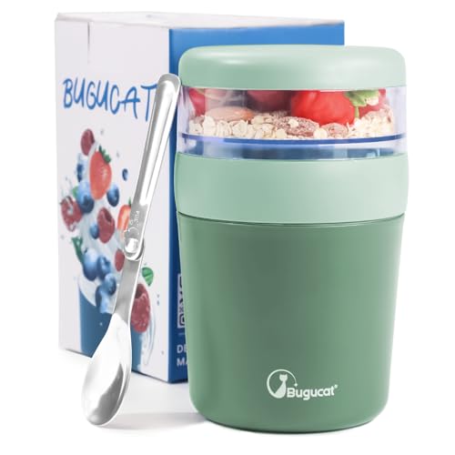 Bugucat Taza de Yogur 500ml+150ml, Verde
