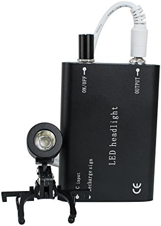 Denshine Black Dental Headlight, Surgical Headlamp, LED Head Light Lamp with Universal Clip for Dental Medical Binocular Loupes