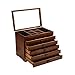 Produktbild Gymqian 6-Tier-Schmuckkasten Mit Spiegel Für Frauen, Große Kapazität Holzschmuck-Organizer Aufbewahrungskoffer Für Ringe Ohrringe Halskette Armbänder, Sammlungsanzeigekasten, Gesche