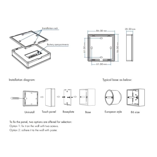 Atenuador LED WT1 con panel táctil de vidrio T21 para regular luz estable 8