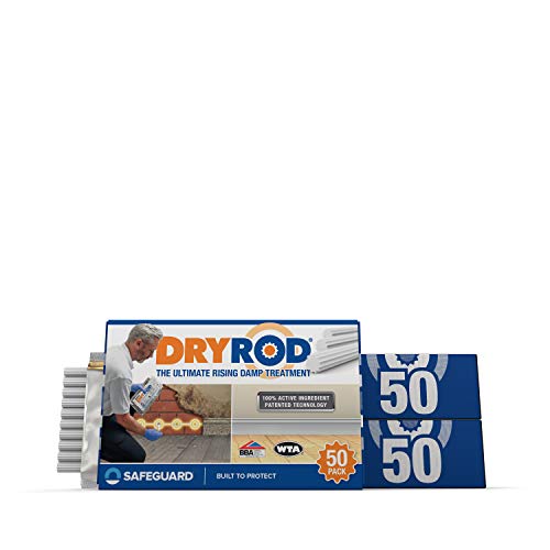 Dryzone Dryrod Damp Proofing Rods (50 Pack x 3) - BBA-Approved Rising Damp Treatment, Stronger Than DPC Injection Creams. Coverage 18m