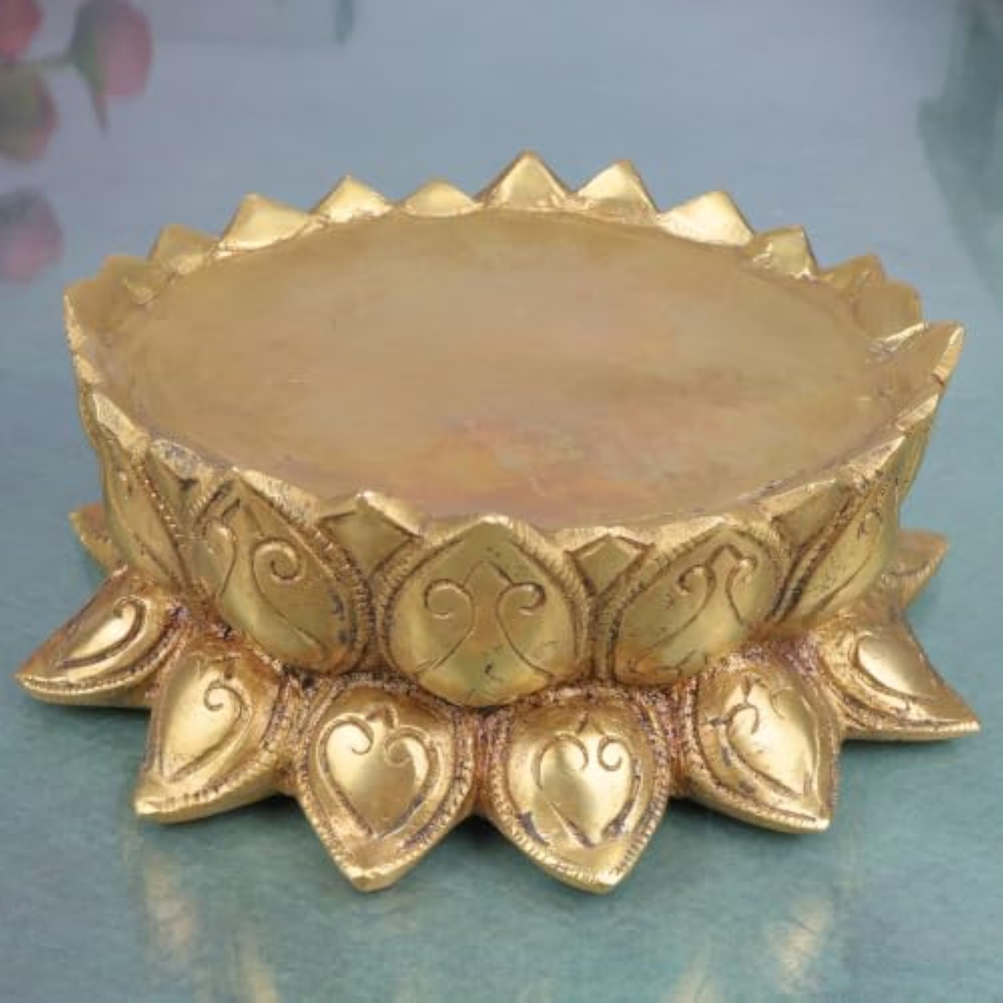 Brass Lotus Chowki Pooja Stand, Gift