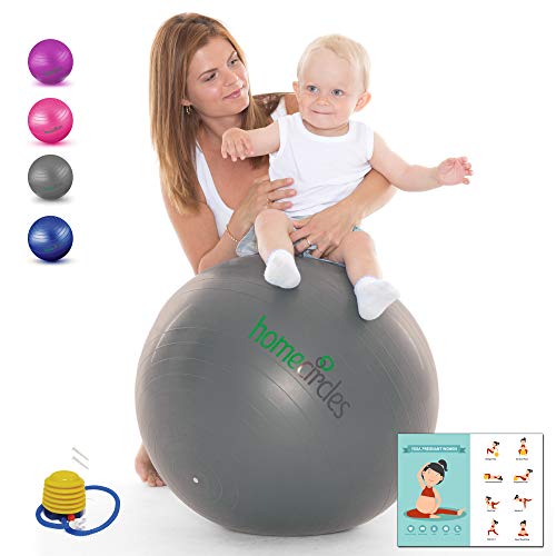 Home Circles Birthing Ball Pregnancy 65cm - Big Yoga Birth Ball for Pregnancy