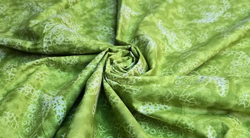 Image of 2 Meter Hand Block Indian Cotton Unstitched Jaipuri Handmade Digital Printed Fabric Material for Women Kurta /Blouse /Palazzos /Piece Material for Women's (Green Flower)