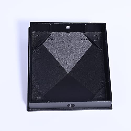 Ikare 12 Pack 4" X 4" Aluminum Fence Post Decking Caps Pyramid, Anchor Sleeve Black Deck Caps Cover For 4 X 4 Post Caps Wrap Nominal Wood, With Screws Matte Finish Powder Coated Surface For Corridors #TOP5