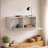 Dmora Mobile Pensile Lazarev 100x40h cm Beige Modulabile un Ripiano, Un'anta