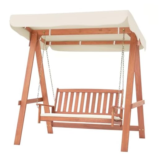 COSTWAY Outdoor 2-Seat Swing Chair Set, Wood Porch Swing Bench with Canopy, A Frame, Sturdy Metal Hanging Chains and Soft Seat Cushions, Swing Seat for Patio, Garden & Backyard