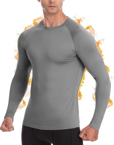 Roadbox Thermounterwäsche Herren Langarm, Kompressionsshirt mit Innenfleece | Atmungsaktiv, Schnelltrocknend, 4-Wege-Stretch, Ohne Nackenetikett, Körpernah, Für Laufen, Ski, Wander