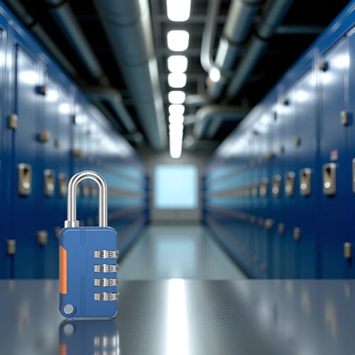 Image of 1 Pc Blue 4 Digits Lock,Combination Locker Password Padlock Mini Luggage Padlock for Backpack School Gym Locker Toolbox Padlocks and Hasps,School Lock