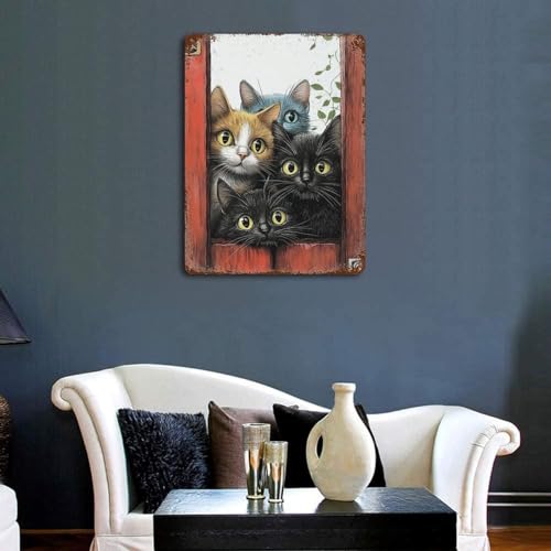 Affiche moderne en fer chat pour habiller un mur vide sans risque de déchirure