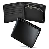 [東京下町工房] 二つ折り財布 財布 メンズ 本革【日本製の風格】 大容量 カード ファスナー たつのレザー 国内生産 スムースレザー 父の日 (ブラック)