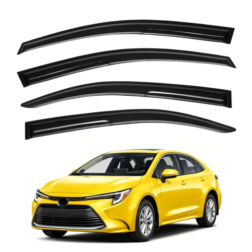 Image of Corolla Rain Guards - Window Visors for Toyota Corolla Sedan 2019-2025 2026, Out-Channel Side Window Rain Guards for Corolla Accessories, 4PCS, Black, Car Accessories