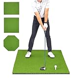 GoSports Golf Hitting Mat - PRO 5 x 3 ft - 5 mm Artificial Turf Training Mat for Indoor/Outdoor Swing Practice, Includes 3 Rubber Tees