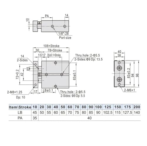 Vérin pneumatique TN32 rigide pour stopper la déviation des tiges - 7