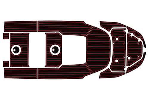 2022-2024 Boston Whaler 170 Montauk Cockpit Swimming Platform 1/4' 6mm EVA Foam Faux Teak Marine Floor (Black Over Red)