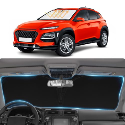 Sunshade Custom Fit 2018-2024 2025 Hyundai Kona Windshield Sun Shade, Front Window Shield Sun Visor Protector for Kona Accessories Windshield Cover Block UV Rays