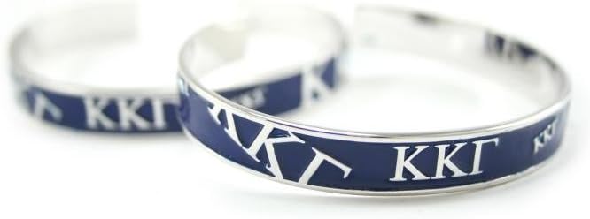 The Collegiate Standard Kappa Kappa Gamma Bangle Cuff Bracelet (Blue)