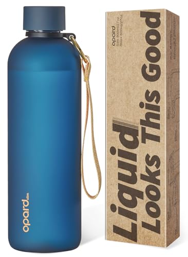 Image of Opard Slim Water Bottle 27oz, Dishwasher Safe Plastic Water Bottle BPA-Free, Leakproof Screw Top, Midnight Blue, Reusable for Travel School Sport Gym Hiking