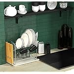Simple Houseware 2-Tier Stainless Steel Dish Rack with Drainboard, Chrome for Kitchen - Image 5