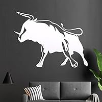 Kiwistar Adesivo Murale Toro - Wall Sticker 120x92 Cm, Colore Giallo Zolfo, Rimovibile, Per Pareti E Mobili - 2