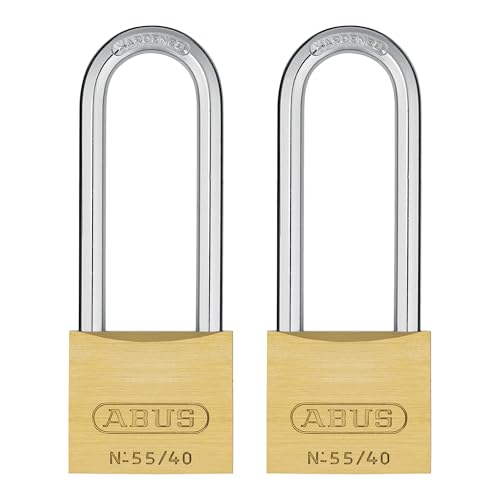 ABUS 55/40HB63 Solid Brass Padlock with 2 Keys for School, Gym