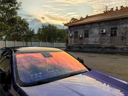 XhuangTech Window Tint Film for Cars, Chameleon Red Purple Car Window Tint ,80% VLT Window Protection Film, Anti UV Heat Control Solar Window Tint for Windshield Rear Side Window