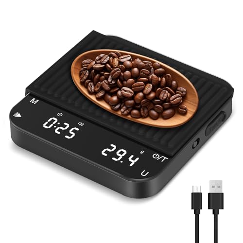 Gaethra Balanza Digital para Café con Temporizador, 2kg/0,1g Alta Precisión, 6 Unidades de Medida...