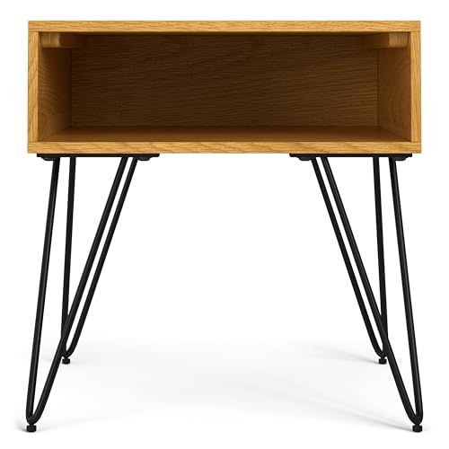 Image of SIMPLIHOME Hunter 22 inch Wide Solid Wood Square End Table in Oak Veneer