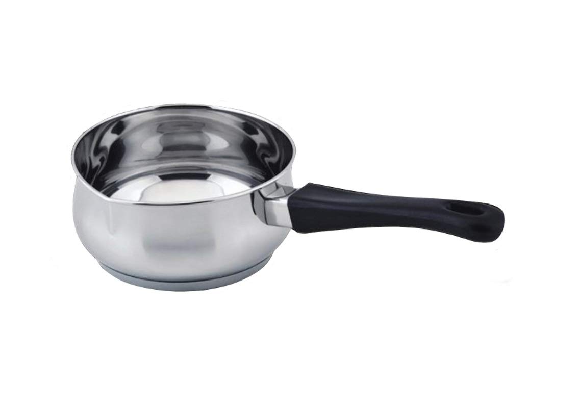 Stainless Steel Induction Milk Pan - 14cm with Pouring Lip Spout - Deep Saucepan