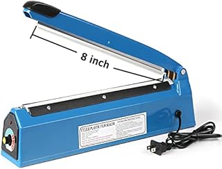 Yeler 8 Inch Impulse Heat Sealer Impulse Bag Sealer,Manual Poly Bag Heat Sealer Machine for Plastic Bags PE PP Bags with Extra Replace Element Grip