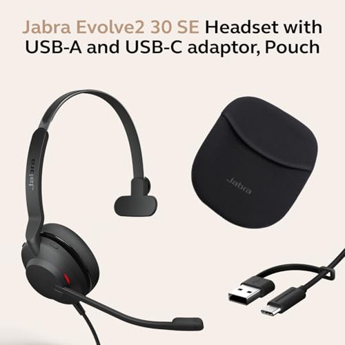 Jabra Evolve2 30 SE (2025 Version) Wired Single-Ear Headphones with Microphone – Computer Headset - USB-A and USB-C Cable - Microsoft Teams Certified - Works with All Meeting Platforms – Black - image 8
